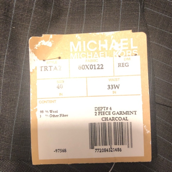 Michael Kors 2 piece suit 2 button Charcoal gray - Picture 6 of 8